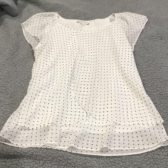 Elegant White Polka Dot Blouse - Picture 1 of 4